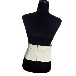 New Honey Punch Cotton Lace Up Zip Corset Belt